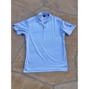 Dunning Golf Polo Shirt Mens Large Blue Troon Logo Performance Golf CR